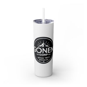 Gonen Corp 20oz Skinny Tumbler with Straw - Custom Travel Mug for Adventures